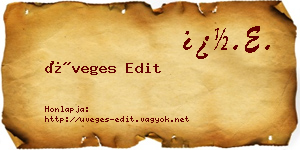 Üveges Edit névjegykártya